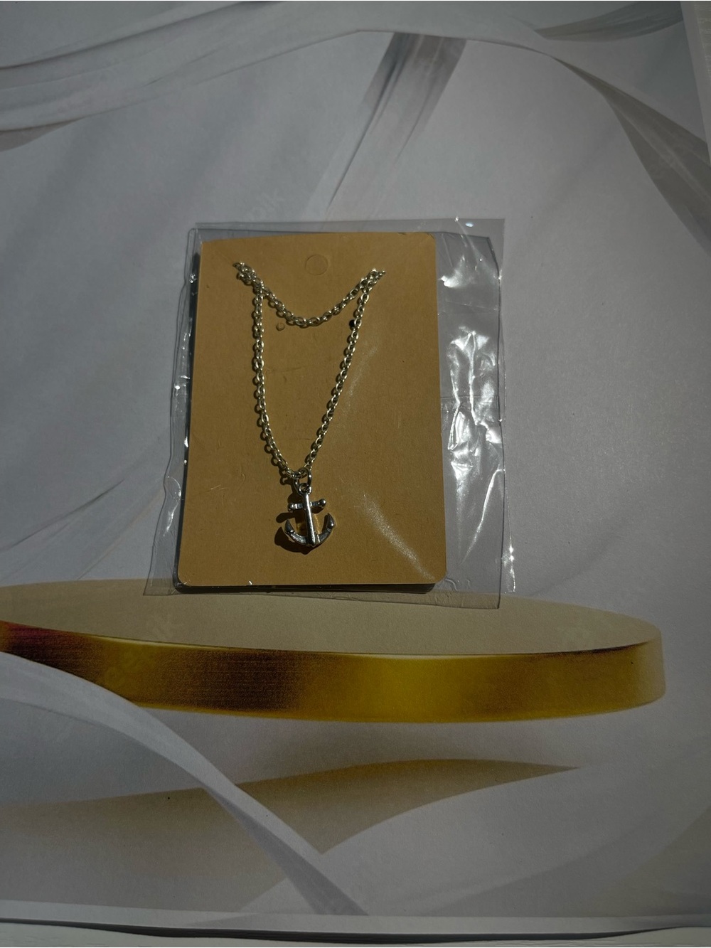 Anchor Pendant Necklace in Silver Tone - Picture 2 of 2